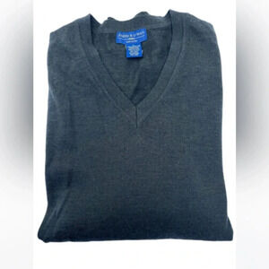 Joseph & Lyman Italian Merino Wool V-Neck Long Sleeve Sweater Green Mens Size L​